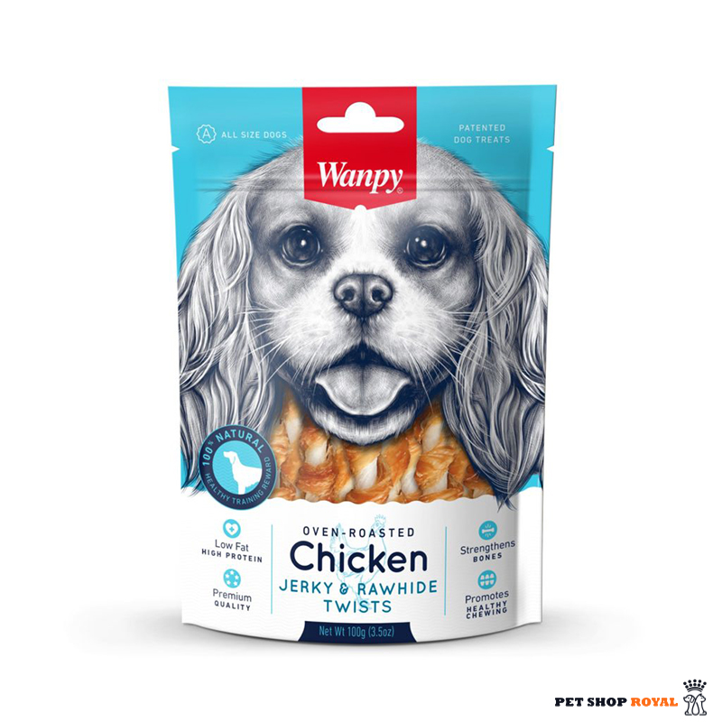 تشویقی سگ ونپی وزن 100 گرم - Chicken jerky rawhide wraps