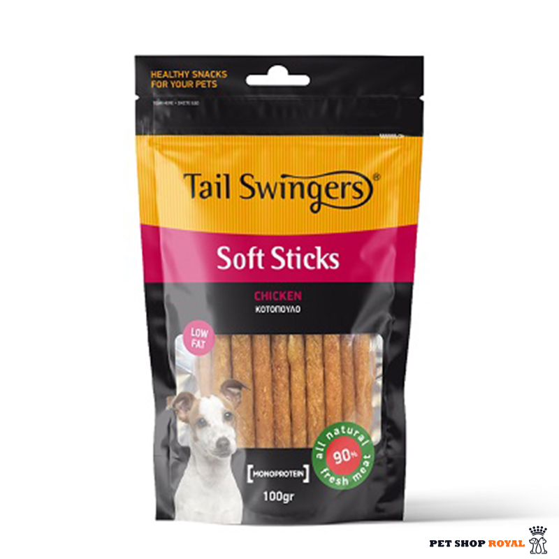 تشویقی سگ تیل سوینگرز مدل Soft Sticks طعم مرغ وزن 100 گرم