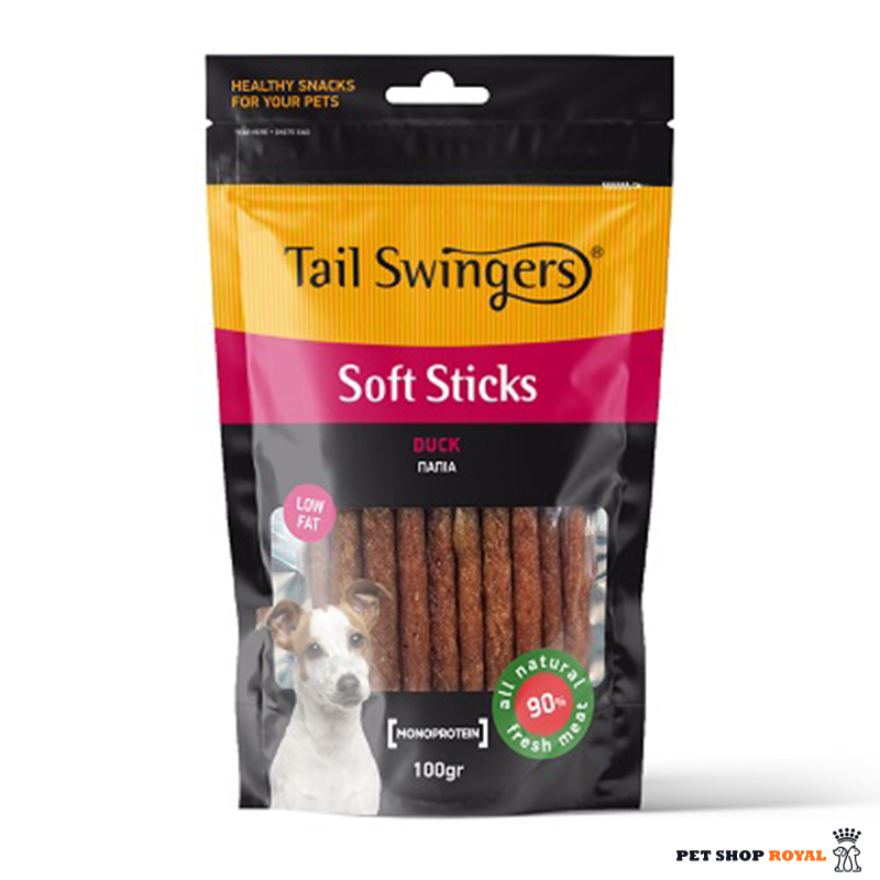 تشویقی سگ تیل سوینگرز مدل Soft Sticks طعم اردک وزن 100 گرم