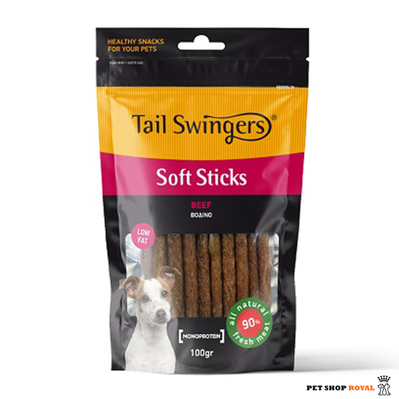 تشویقی سگ تیل سوینگرز مدل Soft Sticks طعم گوشت وزن 100 گرم