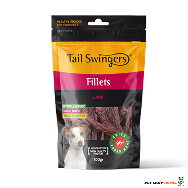تشویقی سگ تیل سوینگرز فیله بره وزن 100 گرم Tail Swingers Fillet