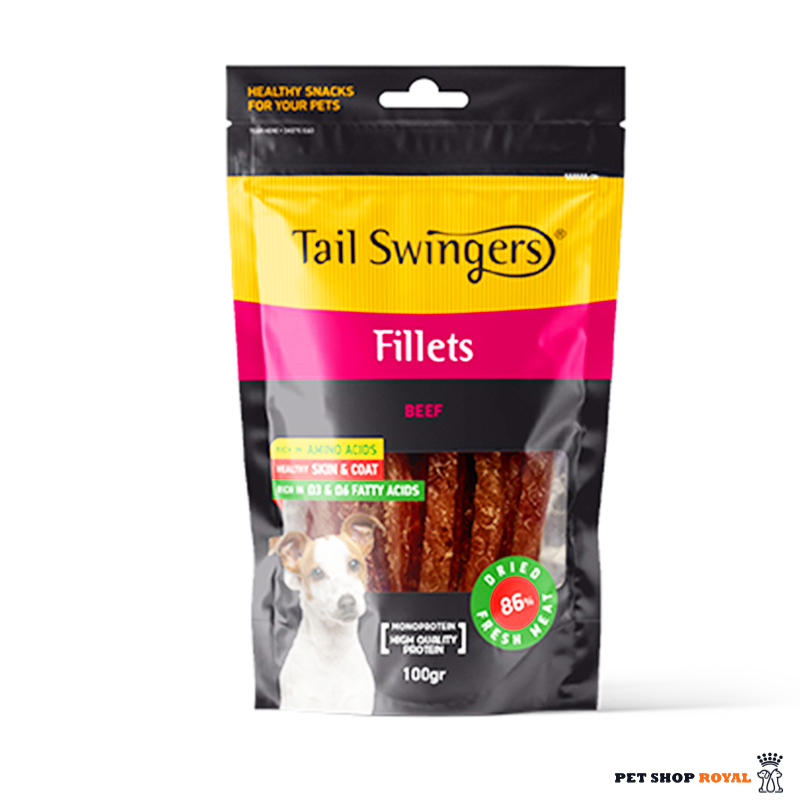 تشویقی سگ تیل سوینگرز فیله گوشت وزن 100 گرم Tail Swingers Fillet