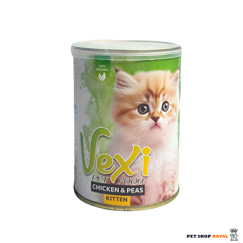 کنسرو پته گربه وکسی طعم مرغ و لوبیا مخصوص بچه گربه وزن 400 گرم