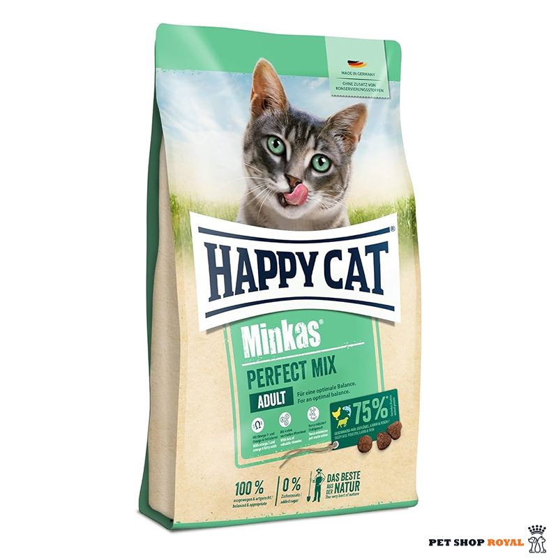غذای گربه هپی کت مینکاس پرفکت میکس 10 کیلویی | Happy Cat Minkas Perfect Mix Cat Dry Food