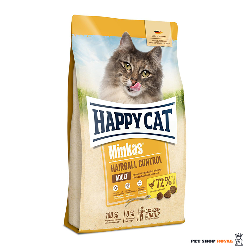 غذای گربه هپی کت مینکاس هیربال 10 کیلویی | Happy Cat Minkas Hairball Cat Dry Food