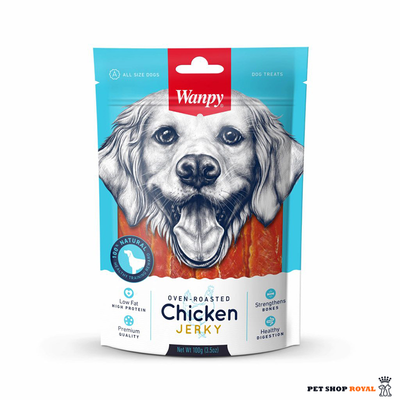 تشویقی سگ ونپی Wanpy مدل chicken jerky وزن 100 گرم