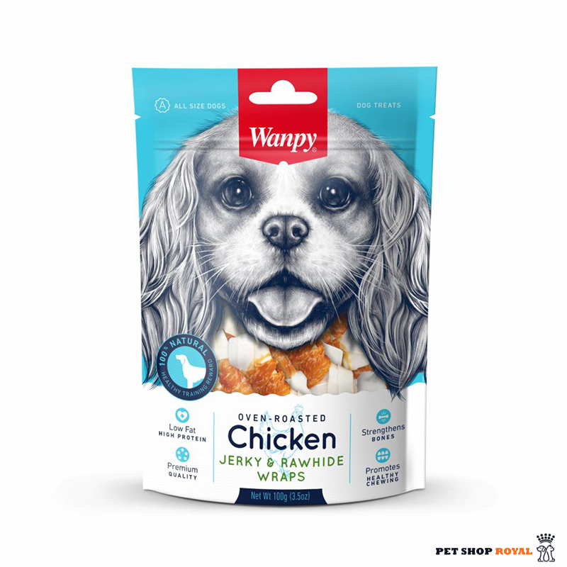 تشویقی سگ ونپی وزن 100 گرم - Chicken jerky rawhide wraps