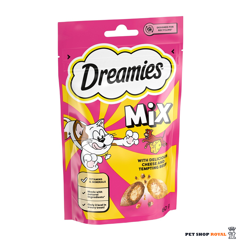 تشویقی گربه دریمیز با طعم گوشت و پنیر 60 گرمی | Dreamies Treat With Beef &cheese