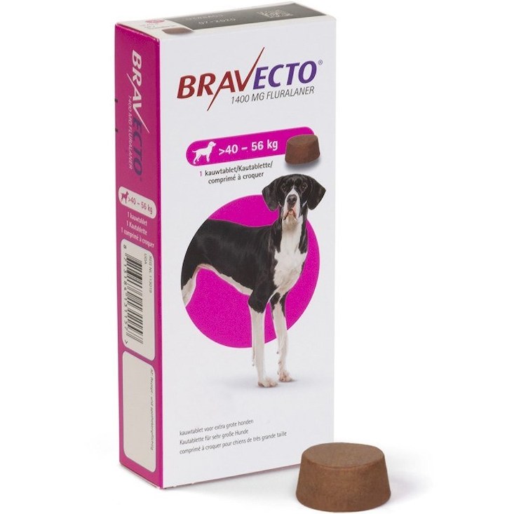قرص ضد کک و کنه سگ براوکتو bravecto (40 تا 56 کیلوگرم )